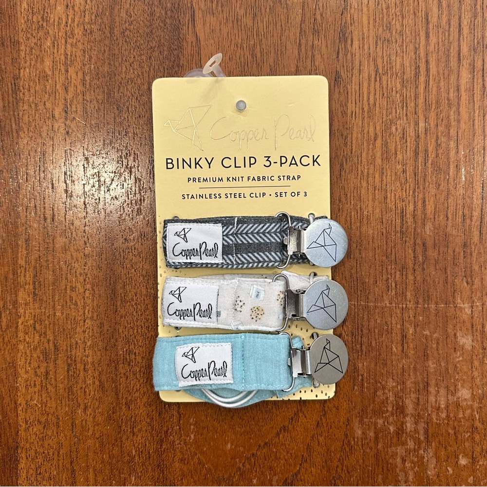 NWT Copper Pearl Binky Clips, 3 Pack, Chip